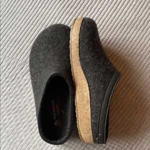 Haflinger Gray Wool Clogs